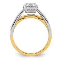 14ktt Certified Round Center Lab Grown Diamond VS+ F+ Ring view 2