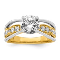 14ktt Certified Round Center Lab Grown Diamond VS+ F+ Ring view 1