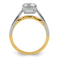 14ktt Certified Round Center Lab Grown Diamond VS+ F+ Ring view 2