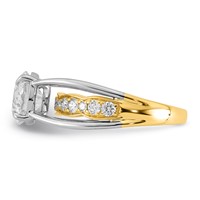 14ktt Certified Round Center Lab Grown Diamond VS+ F+ Ring view 3