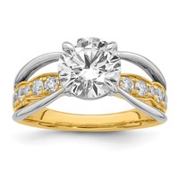 14ktt Certified Round Center Lab Grown Diamond VS+ F+ Ring view 1