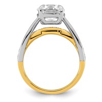14ktt Certified Round Center Lab Grown Diamond VS+ F+ Ring view 2