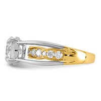14ktt Certified Round Center Lab Grown Diamond VS+ F+ Ring view 3