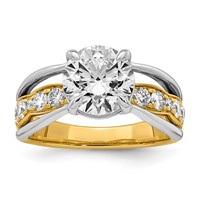 14ktt Certified Round Center Lab Grown Diamond VS+ F+ Ring view 1