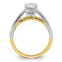 14ktt Certified Oval Center Lab Grown Diamond VS+ F+ Ring view 2