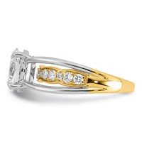 14ktt Certified Oval Center Lab Grown Diamond VS+ F+ Ring view 3