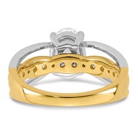 14ktt Certified Oval Center Lab Grown Diamond VS+ F+ Ring view 5