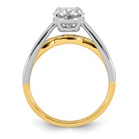 14ktt Certified Oval Center Lab Grown Diamond VS+ F+ Ring view 2