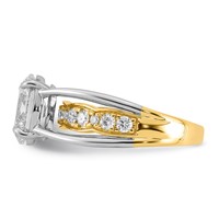14ktt Certified Oval Center Lab Grown Diamond VS+ F+ Ring view 3