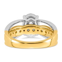 14ktt Certified Oval Center Lab Grown Diamond VS+ F+ Ring view 5