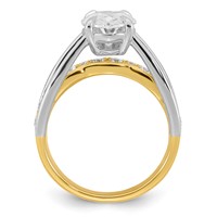 14ktt Certified Oval Center Lab Grown Diamond VS+ F+ Ring view 2