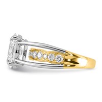 14ktt Certified Oval Center Lab Grown Diamond VS+ F+ Ring view 3