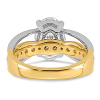 14ktt Certified Oval Center Lab Grown Diamond VS+ F+ Ring view 5