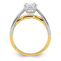 14ktt Certified Pear Center Lab Grown Diamond VS+ F+ Ring view 2