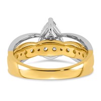 14ktt Certified Pear Center Lab Grown Diamond VS+ F+ Ring view 5