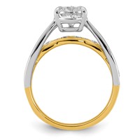 14ktt Certified Pear Center Lab Grown Diamond VS+ F+ Ring view 2