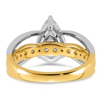 14ktt Certified Pear Center Lab Grown Diamond VS+ F+ Ring view 5