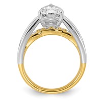14ktt Certified Pear Center Lab Grown Diamond VS+ F+ Ring view 2