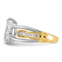 14ktt Certified Pear Center Lab Grown Diamond VS+ F+ Ring view 3