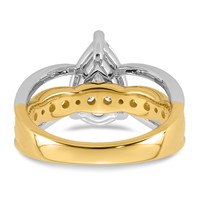 14ktt Certified Pear Center Lab Grown Diamond VS+ F+ Ring view 5