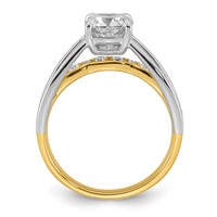 14ktt Certified Cushion Center Lab Grown Diamond VS+ F+ Ring view 2