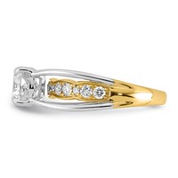 14ktt Certified Cushion Center Lab Grown Diamond VS+ F+ Ring view 3