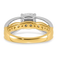 14ktt Certified Cushion Center Lab Grown Diamond VS+ F+ Ring view 5