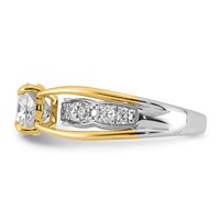 14ktt Certified Cushion Center Lab Grown Diamond VS+ F+ Ring view 3
