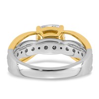 14ktt Certified Cushion Center Lab Grown Diamond VS+ F+ Ring view 5
