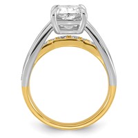 14ktt Certified Cushion Center Lab Grown Diamond VS+ F+ Ring view 2