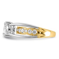 14ktt Certified Cushion Center Lab Grown Diamond VS+ F+ Ring view 3