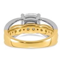 14ktt Certified Cushion Center Lab Grown Diamond VS+ F+ Ring view 5