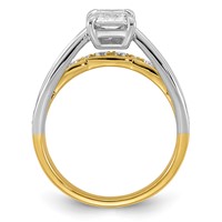 14ktt Certified Emerald Center Lab Grown Diamond VS+ F+ Ring view 2
