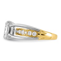 14ktt Certified Emerald Center Lab Grown Diamond VS+ F+ Ring view 3