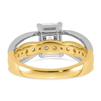 14ktt Certified Emerald Center Lab Grown Diamond VS+ F+ Ring view 5