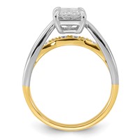 14ktt Certified Emerald Center Lab Grown Diamond VS+ F+ Ring view 2