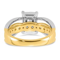 14ktt Certified Emerald Center Lab Grown Diamond VS+ F+ Ring view 5