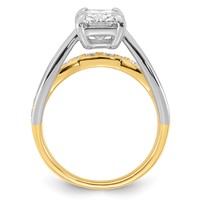 14ktt Certified Emerald Center Lab Grown Diamond VS+ F+ Ring view 2