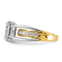 14ktt Certified Emerald Center Lab Grown Diamond VS+ F+ Ring view 3
