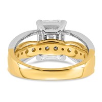 14ktt Certified Emerald Center Lab Grown Diamond VS+ F+ Ring view 5