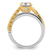 14ktt Certified Round Center Lab Grown Diamond VS+ F+ Ring view 2