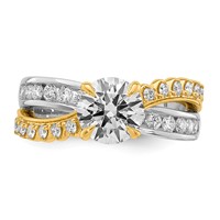 14ktt Certified Round Center Lab Grown Diamond VS+ F+ Ring view 4