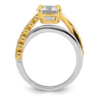 14ktt Certified Round Center Lab Grown Diamond VS+ F+ Ring view 2