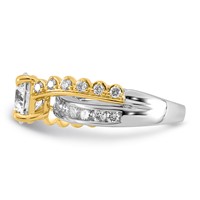 14ktt Certified Round Center Lab Grown Diamond VS+ F+ Ring view 3