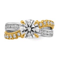 14ktt Certified Round Center Lab Grown Diamond VS+ F+ Ring view 4