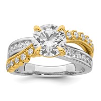 14ktt Certified Round Center Lab Grown Diamond VS+ F+ Ring view 1