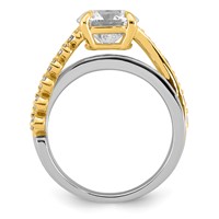 14ktt Certified Round Center Lab Grown Diamond VS+ F+ Ring view 2