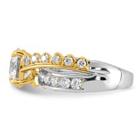 14ktt Certified Round Center Lab Grown Diamond VS+ F+ Ring view 3