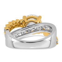 14ktt Certified Round Center Lab Grown Diamond VS+ F+ Ring view 5