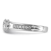 14K White Gold Certified Round Center Lab Grown Diamond VS+ F+ Ring view 3
